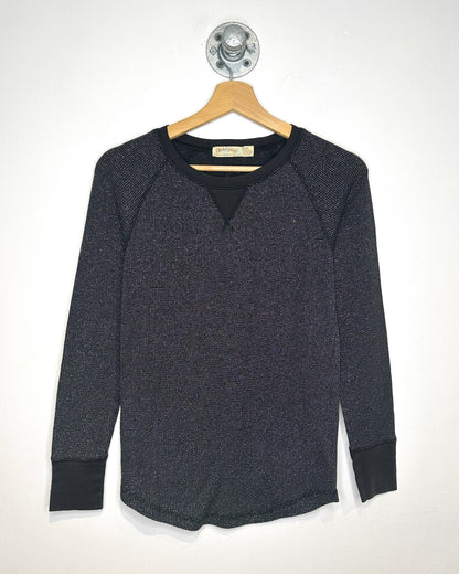 Faded Glory Women’s Speckled Long Sleeve Black Shirt