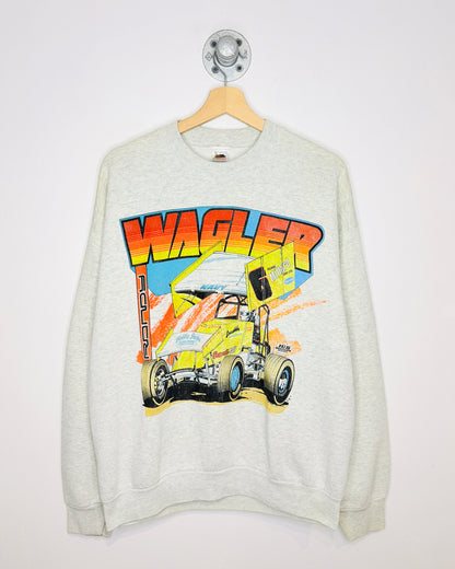 Vintage 90s Wagler Racing Ash Grey Crewneck Sweatshirt