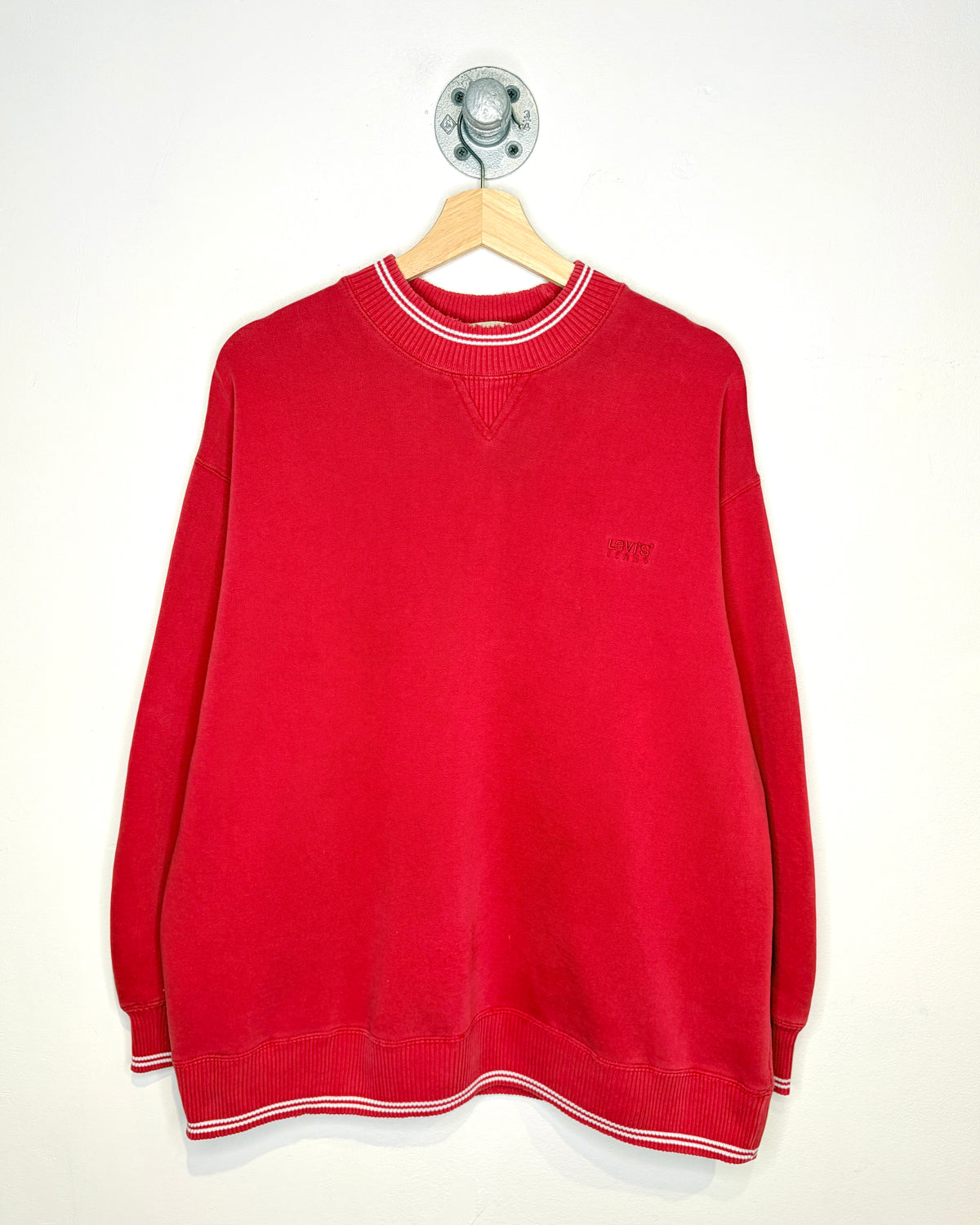 Vintage 90s Levi Strauss Faded Red Crewneck Sweatshirt