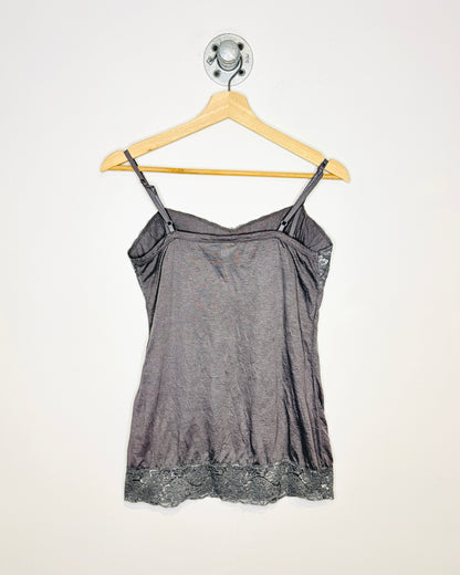 2000s Women’s Vanity Grey Lace Tank Top