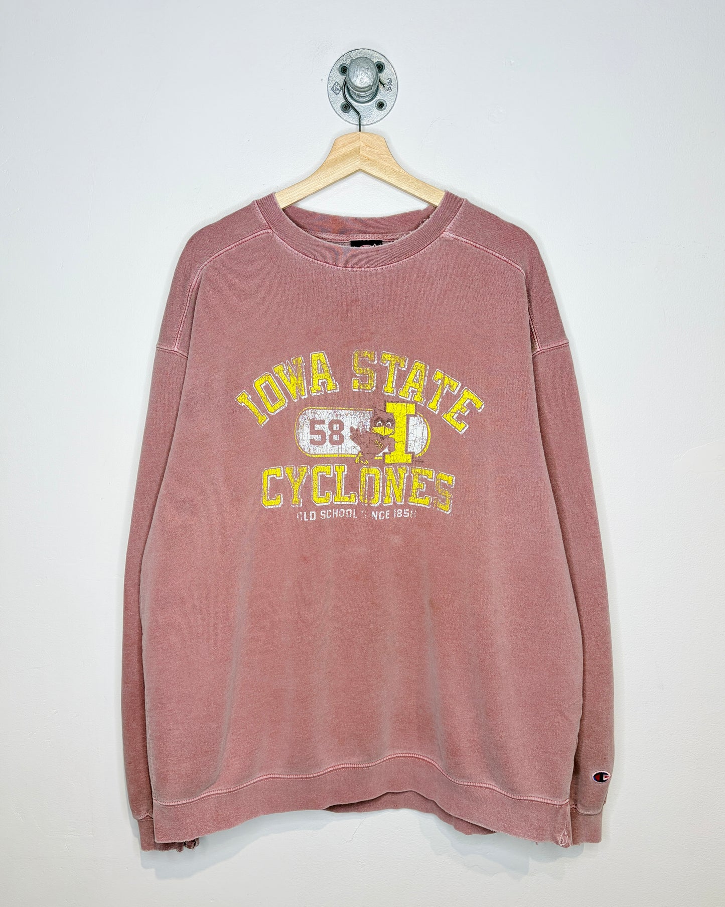 2000s Champion Iowa State Cyclones Faded Salmon Crewneck Sweatshirt