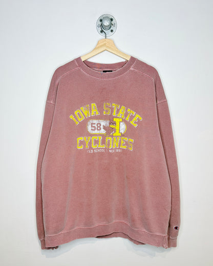 2000s Champion Iowa State Cyclones Faded Salmon Crewneck Sweatshirt
