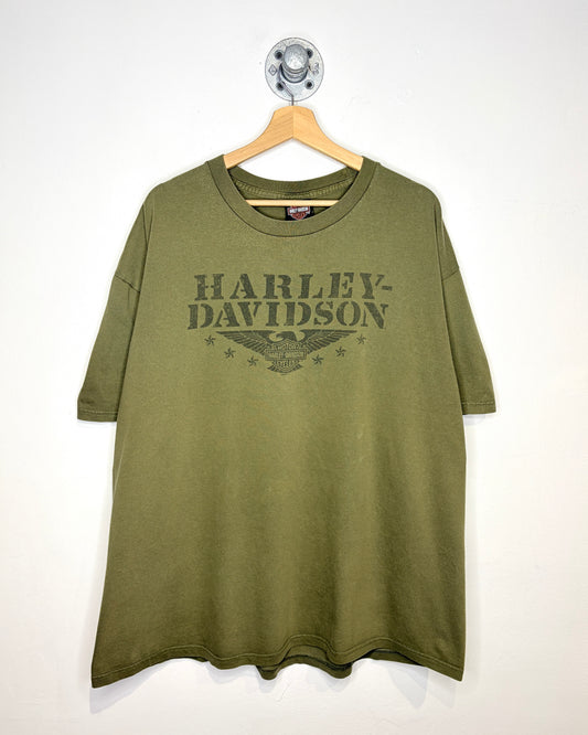 2009 Harley Davidson Hamburg Germany Green Tee Shirt