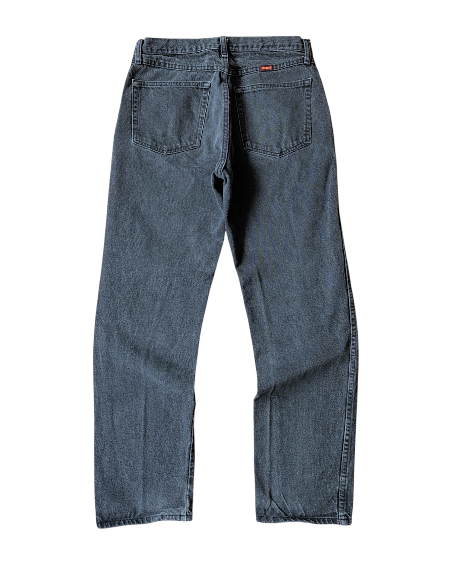 Vintage Rustler Heavily Faded Black Straight Fit Jeans