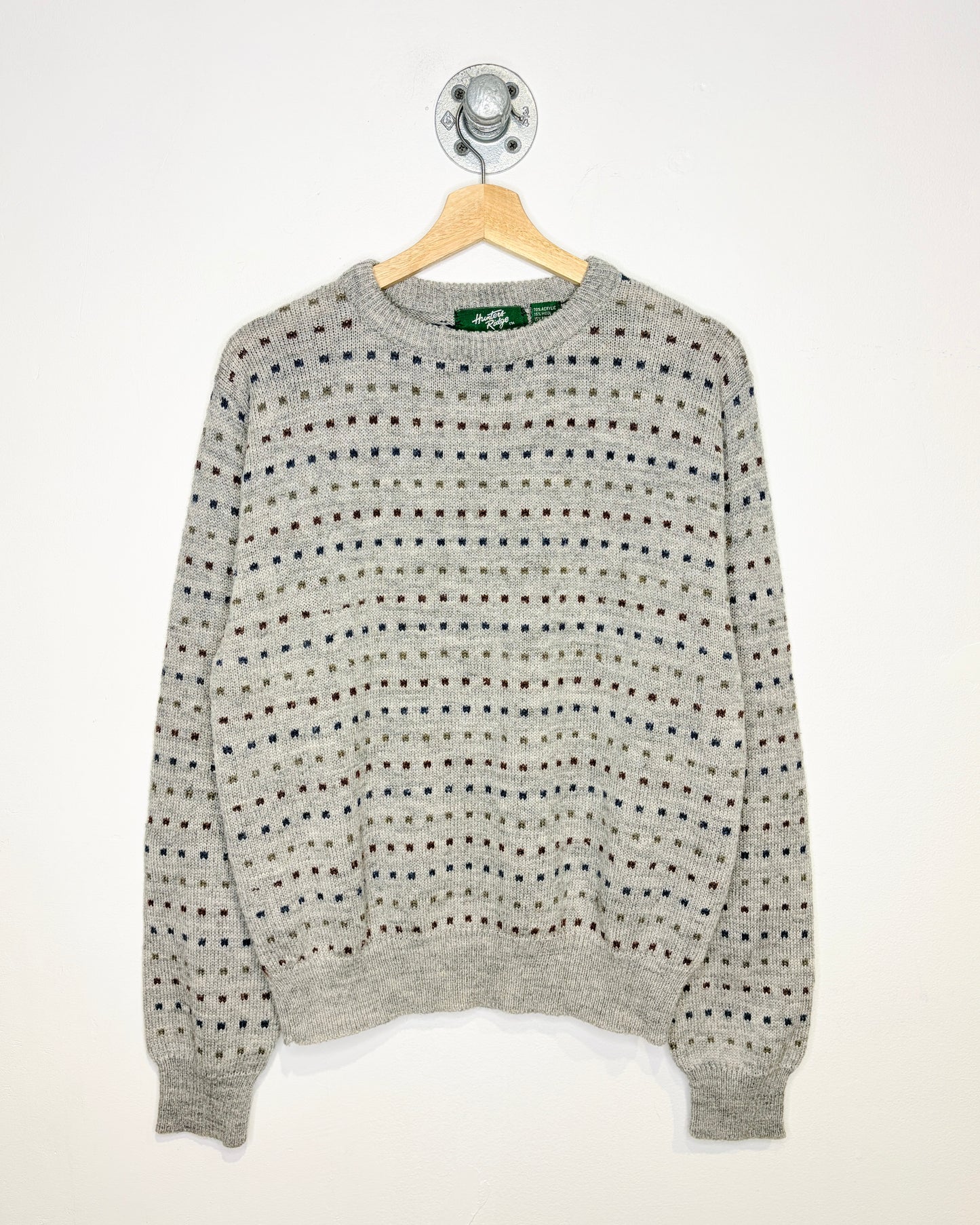 Vintage 90s Hunters Ridge Grey Knit Sweater