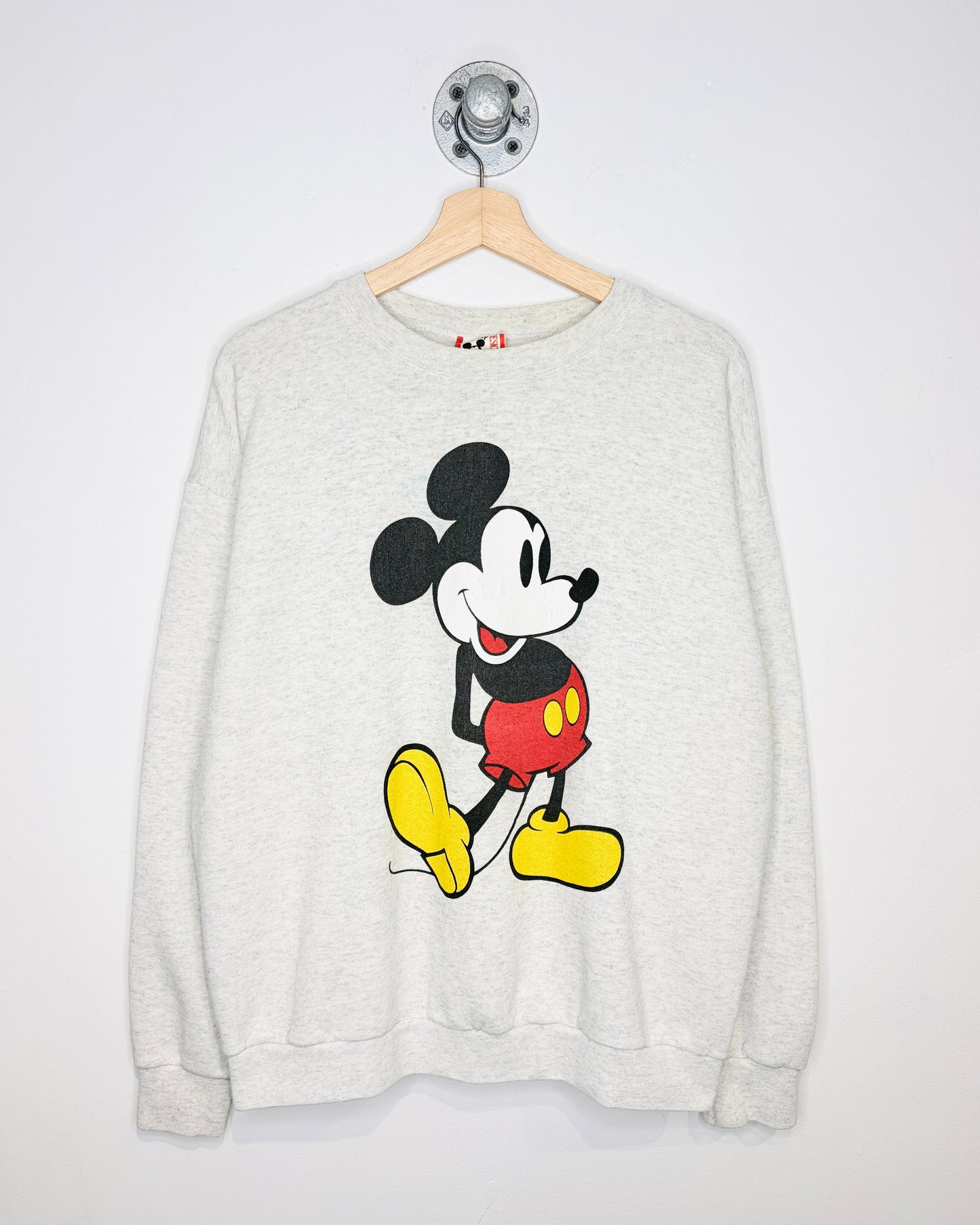 Vintage 90s Boxy Disney Mickey Ash Grey Crewneck Sweatshirt