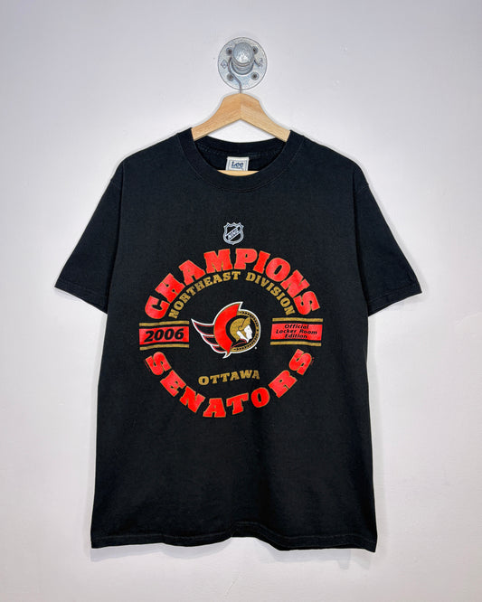 2006 Ottawa Senators NE Division Champs Black Tee Shirt