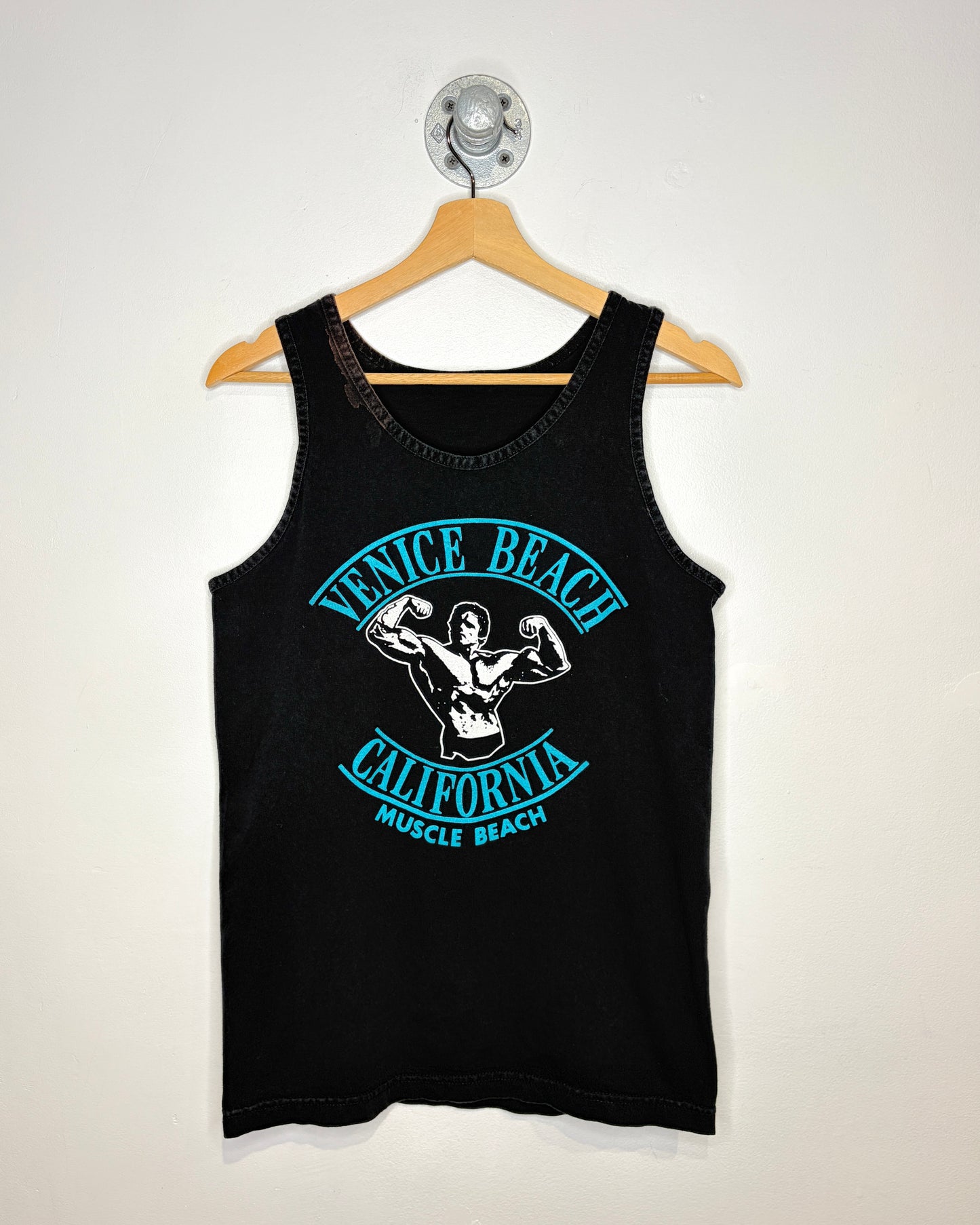 Vintage 90s Venice/Muscle Beach California Black Tank Top