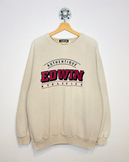 Vintage 90s Edwin Athletics Tan Crewneck Sweatshirt