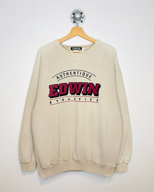 Vintage 90s Edwin Athletics Tan Crewneck Sweatshirt