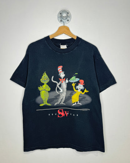 Vintage 1997 Seus Wear Faded Black Tee Shirt