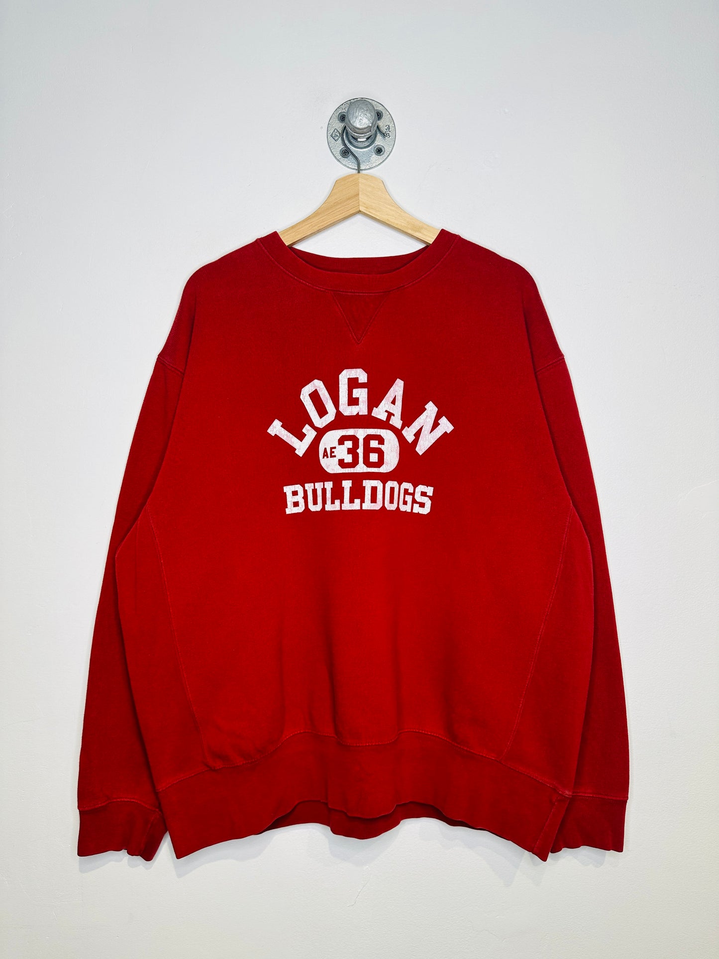Vintage 2000s Logan Bulldogs American Eagle Outfitters Red Crewneck Sweatshirt