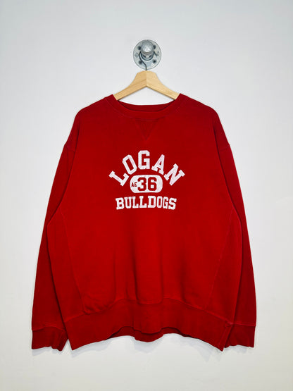 Vintage 2000s Logan Bulldogs American Eagle Outfitters Red Crewneck Sweatshirt
