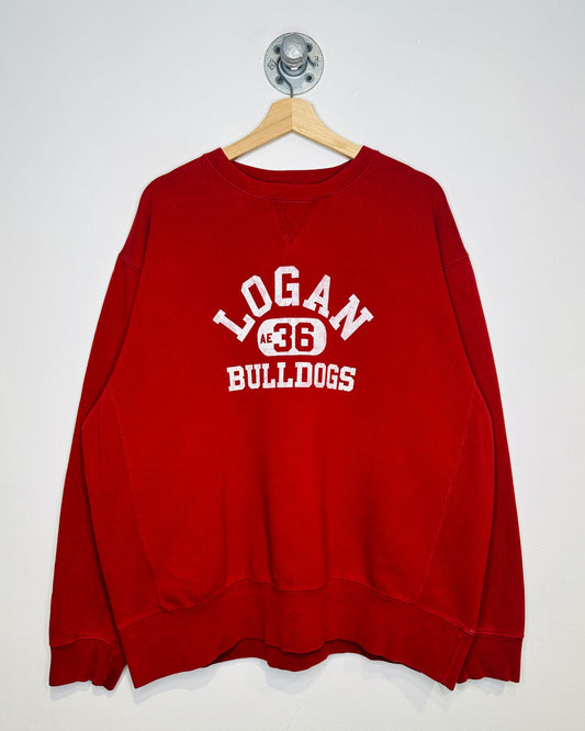 Vintage 2000s Logan Bulldogs American Eagle Outfitters Red Crewneck Sweatshirt