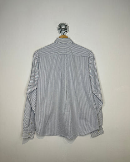 Vintage 1980s Hamilton Light Blue Striped One Pocket Button Down Long Sleeve Shirt