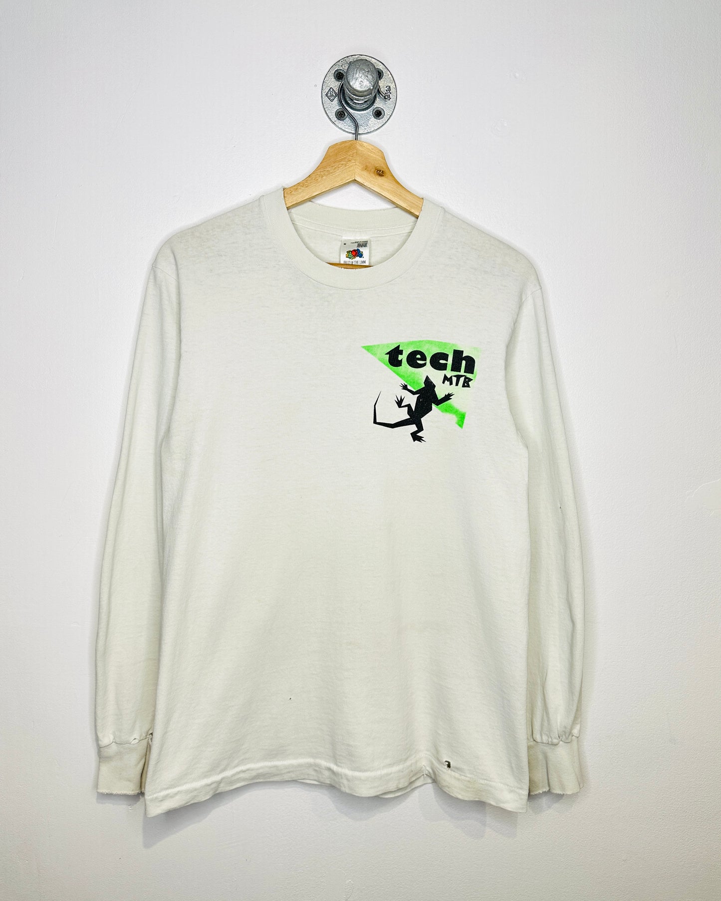 Vintage 90s Texh MTB Distressed White Longsleeve Shirt