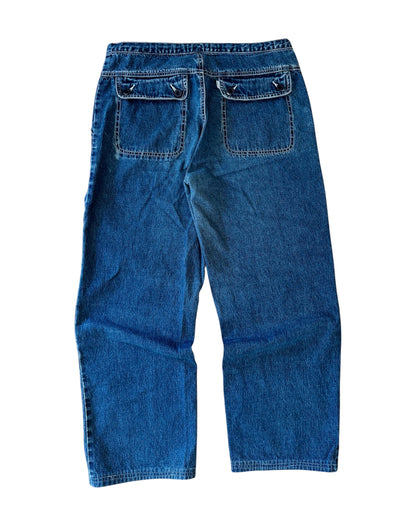 Vintage 90s Levi’s Baggy Dark Wash Contrast Stitch Pants