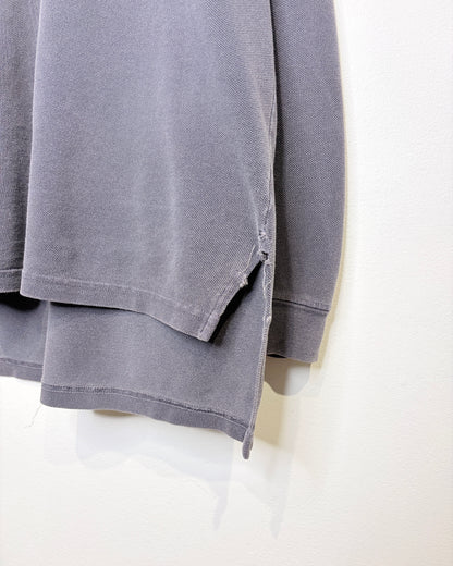 Vintage 90s J. Crew Faded Grey Longsleeve Polo Shirt