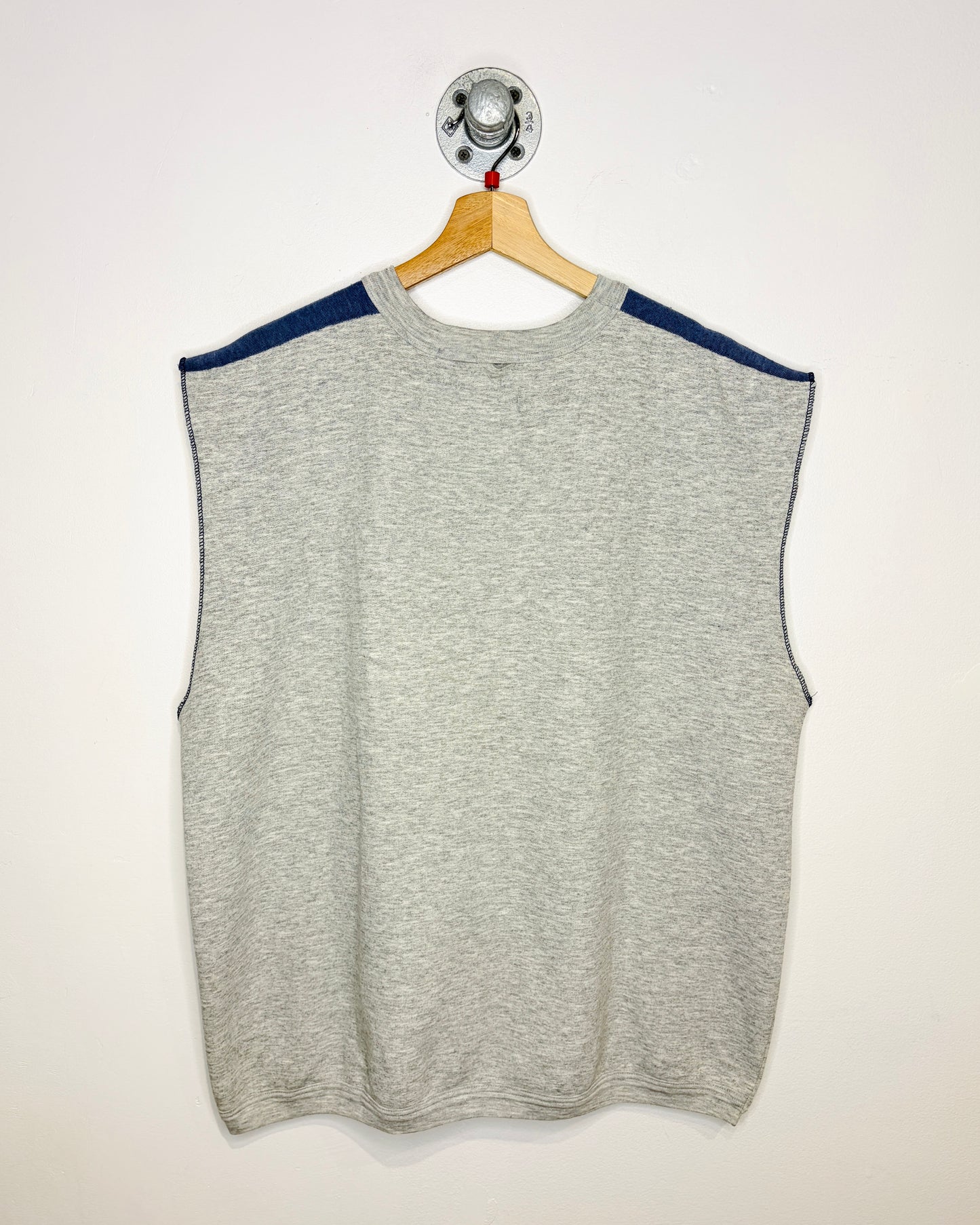 Vintage 1980s Longlast By Harley Sleeveless Lightweight Two Tone Crewneck Sweatshirt