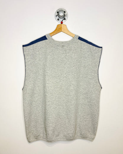 Vintage 1980s Longlast By Harley Sleeveless Lightweight Two Tone Crewneck Sweatshirt