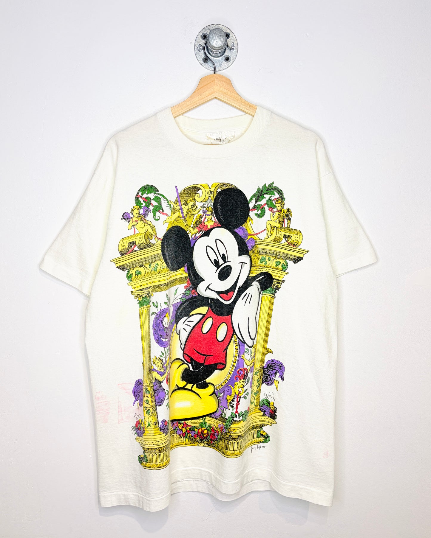 Vintage 90s Mickey By Jerry Leigh White Tee Shirt