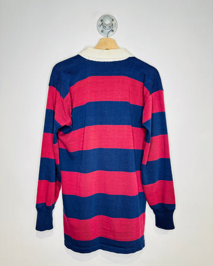 Vintage 1990s Navy And Burgundy Rugby Long Sleeve Shirt