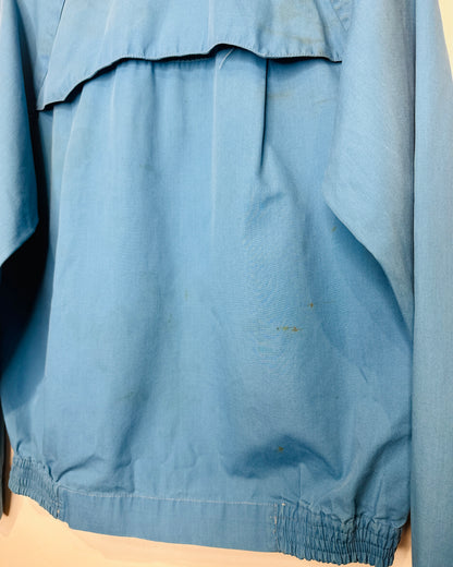 Vintage 1970s Blue Dagger Collar Lightweight Cotton Blend Jacket