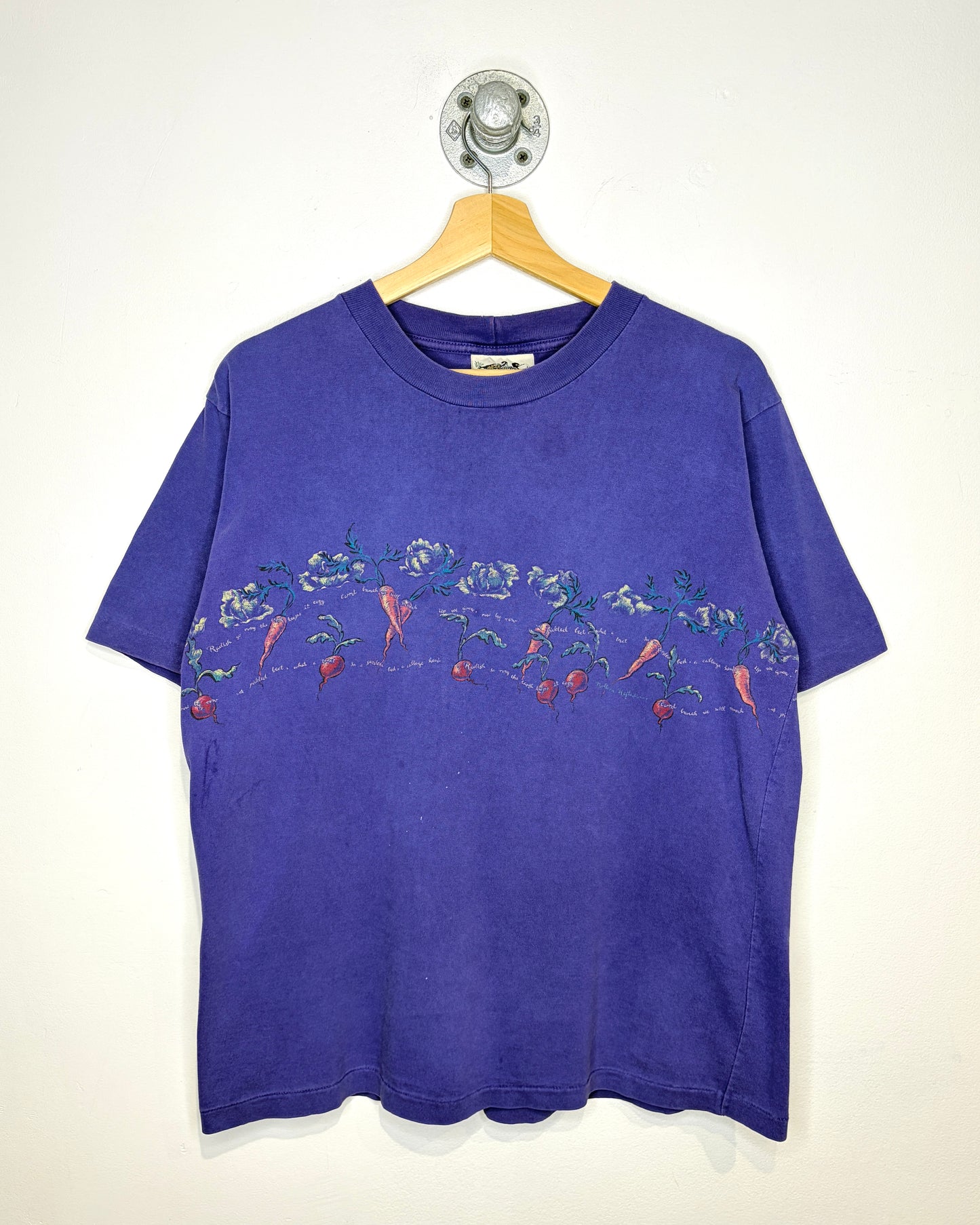 Vintage 90s Northern Reflections Vegetables Faded Purple Tee Shirt