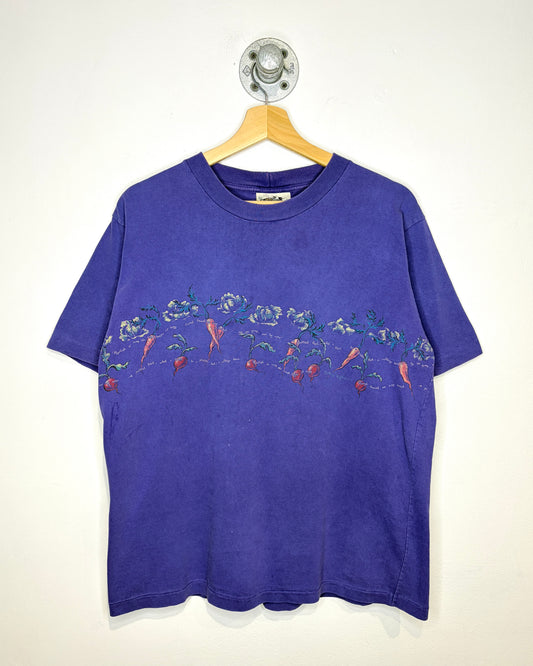 Vintage 90s Northern Reflections Vegetables Faded Purple Tee Shirt