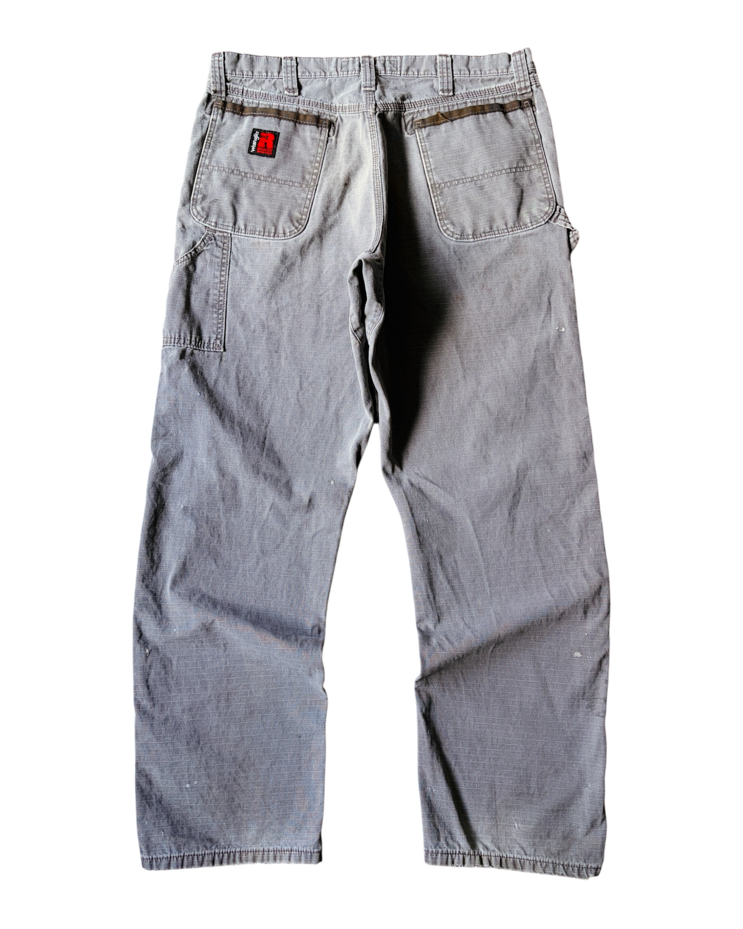 Vintage Thrashed Wrangler Ripstop Baggy Grey Carpenter Pants