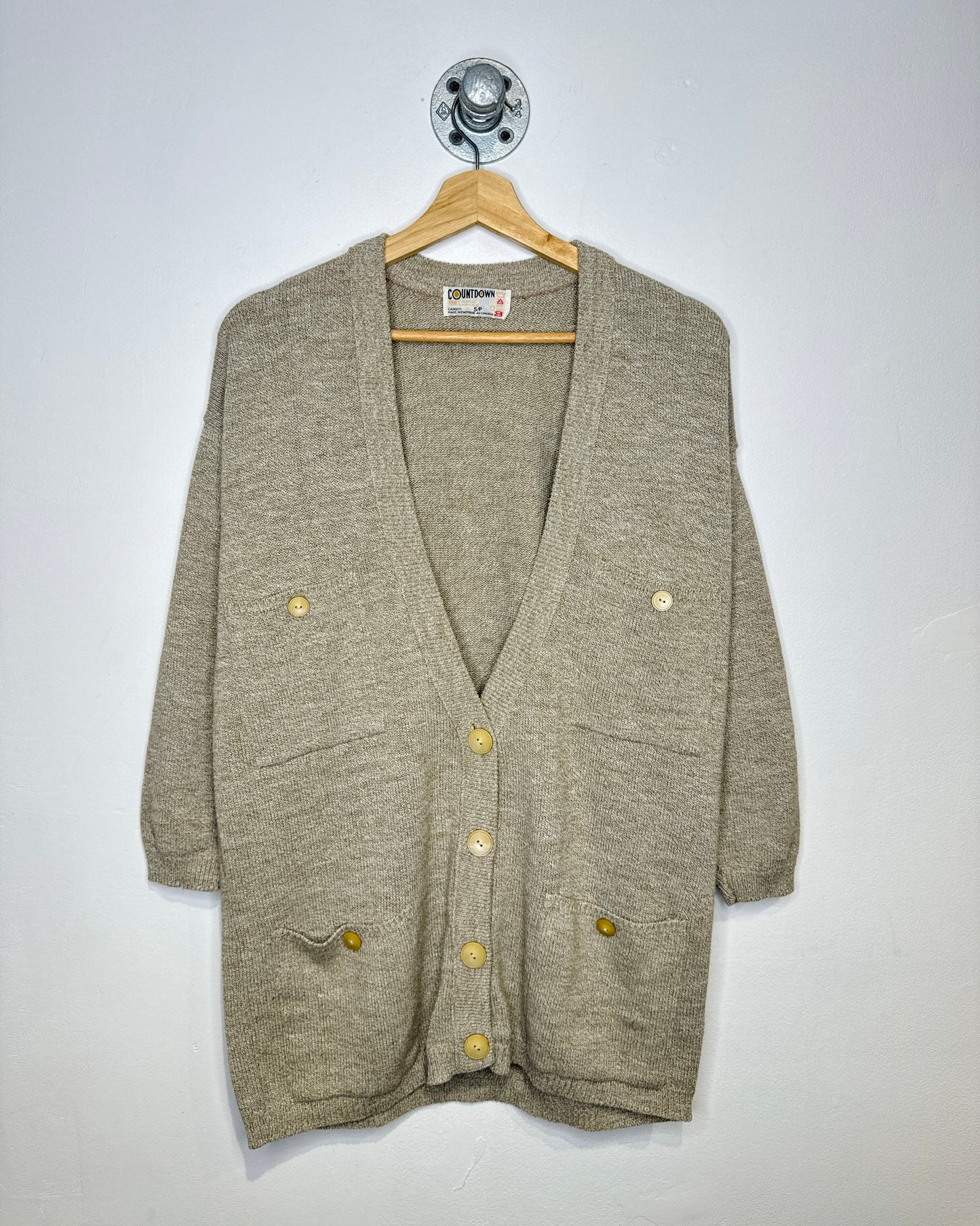 Vintage 90s Countdown Earth Tone Knit Cardigan