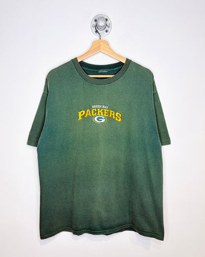 Vintage Green Bay Packers Faded Green Tee Shirt
