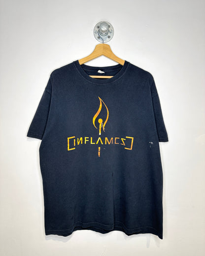 2000s In Flames Black Band Tee Shirt