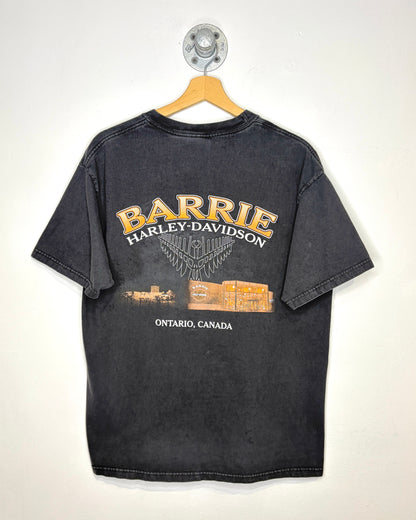 2009 Barrie Harley Davidson Faded Black Tee Shirt