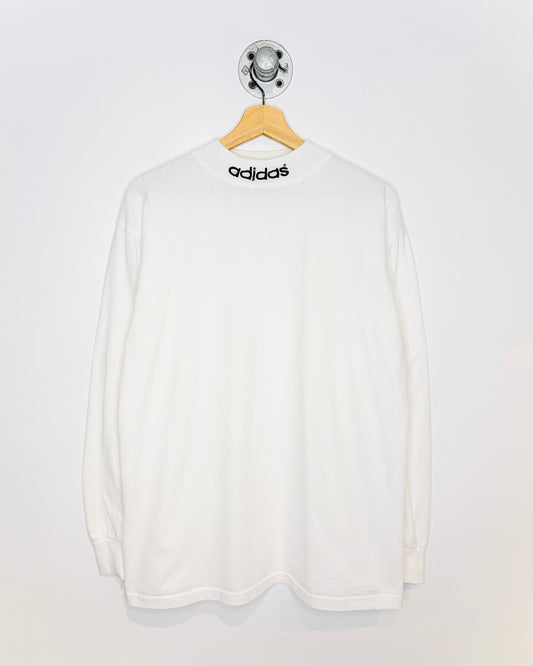 Vintage 90s Adidas White Mock Neck Longsleeve Shirt
