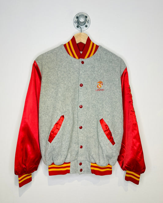 Vintage 90s USMC Grey & Red Bomber Jacket