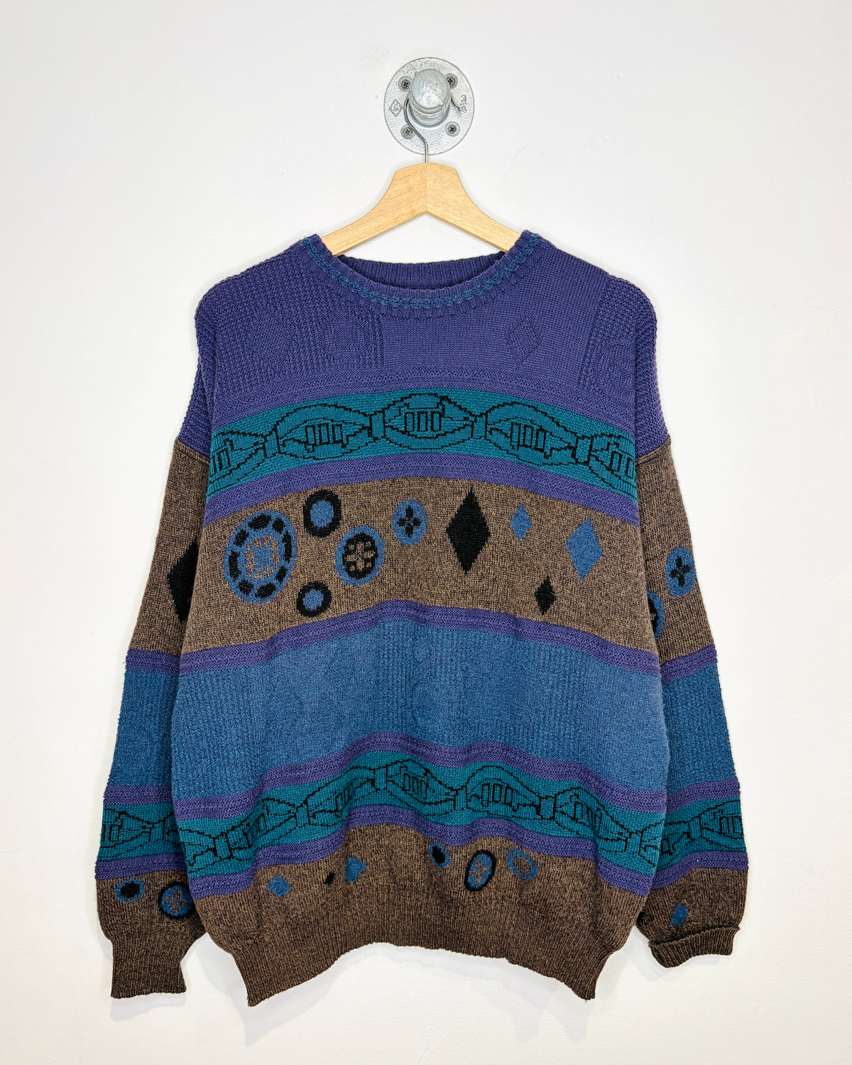 Vintage 90s Emilio Sandrini Purple Textured Sweater
