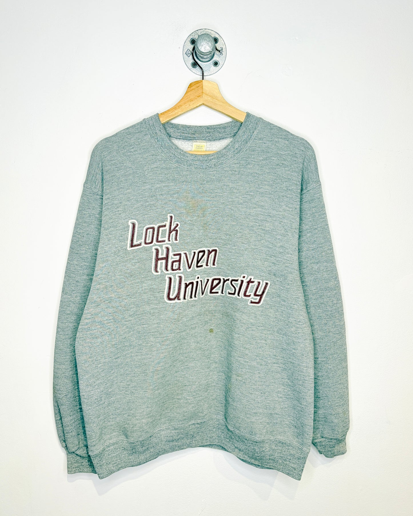 Vintage 80s Lock Haven University Grey Crewneck Sweatshirt