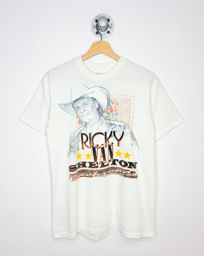 Vintage 1992 Ricky Van Shelton Backroads Tour White Tee Shirt