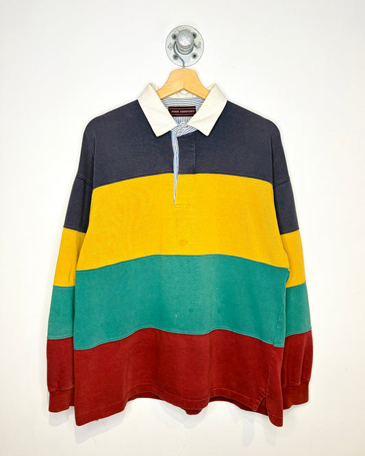 Vintage John Ashford Distressed Color Block Rugby Shirt