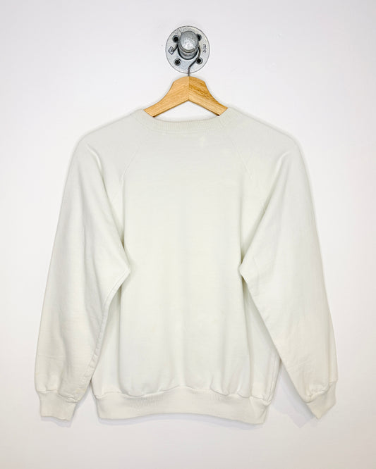 Vintage 1980s Heaven Doesn’t Want Me White Crewneck Sweatshirt