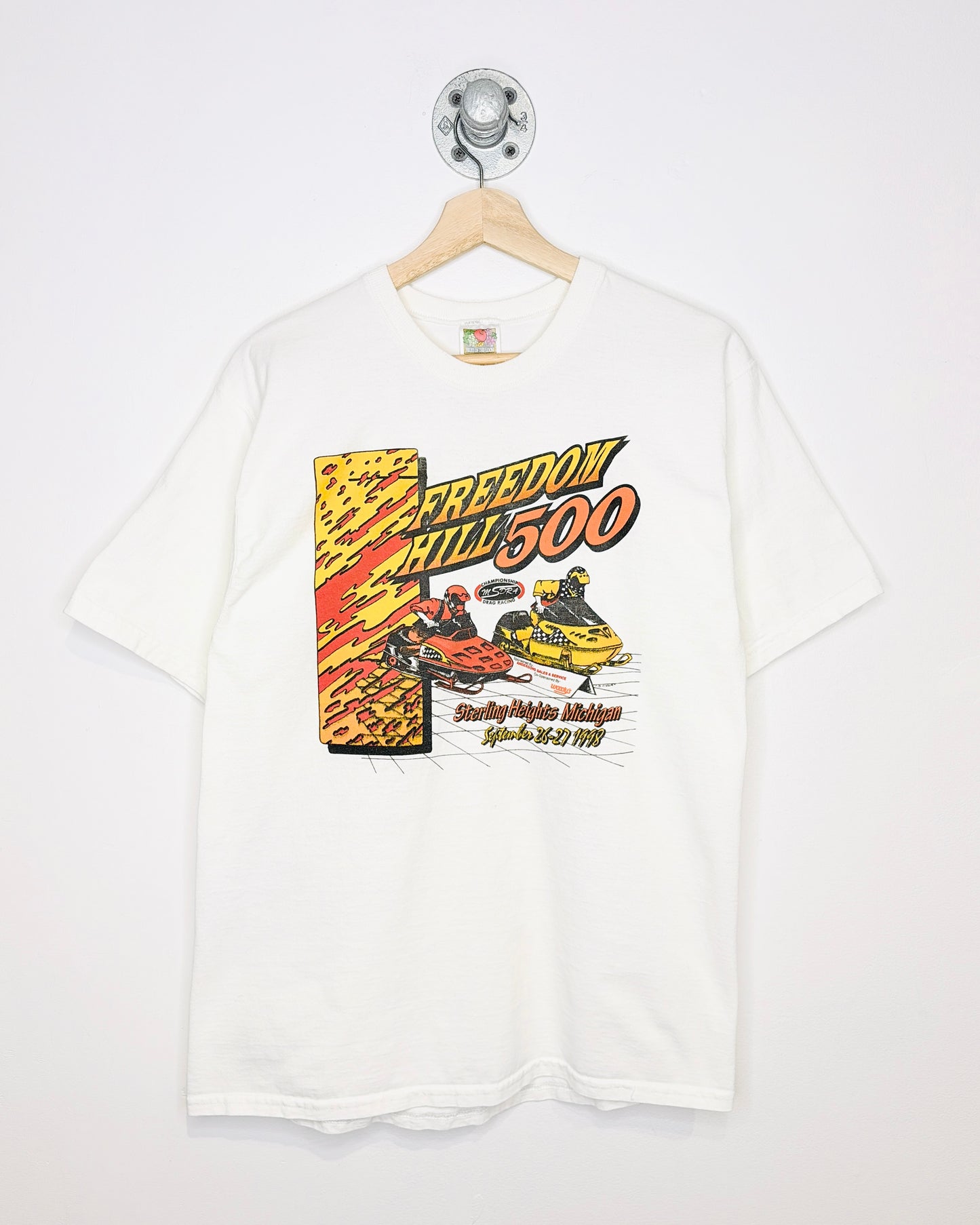 Vintage 1998 Freedom Hill 500 Ski-Doo White Tee Shirt