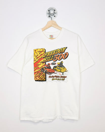 Vintage 1998 Freedom Hill 500 Ski-Doo White Tee Shirt