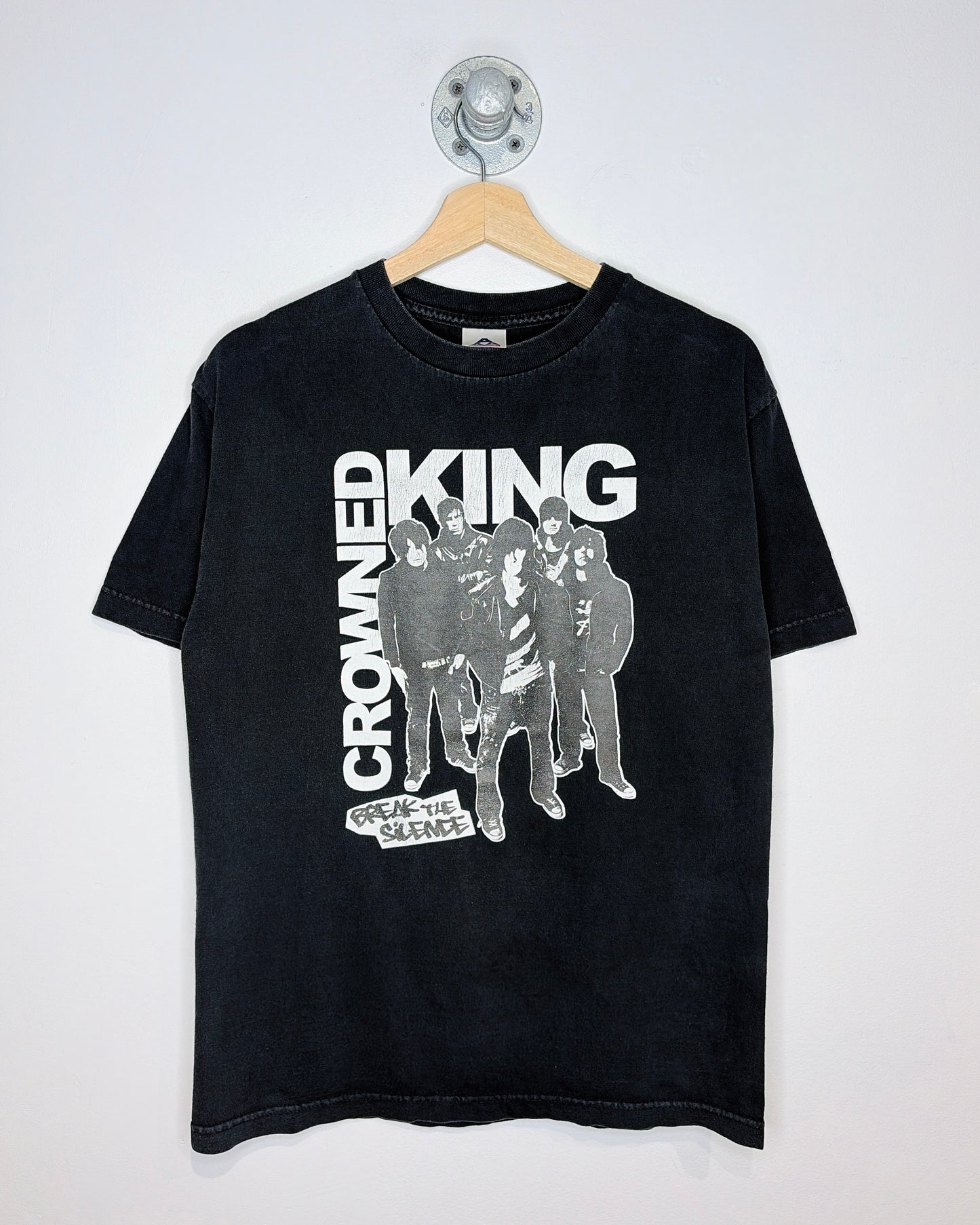 Y2K Crowned King Break The Silence Black Tee Shirt