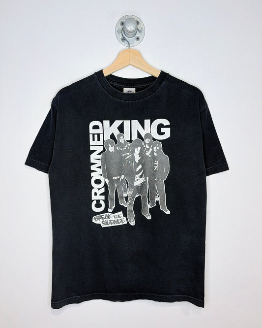 Y2K Crowned King Break The Silence Black Tee Shirt