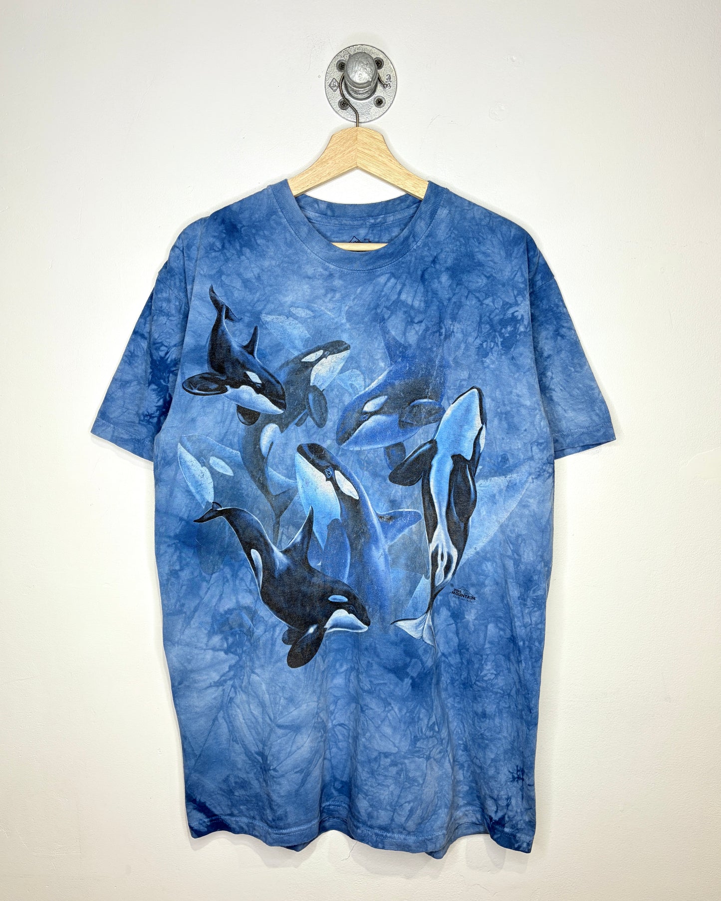 Vintage 90s Orcas Light Blue Tye Dye Tee Shirt