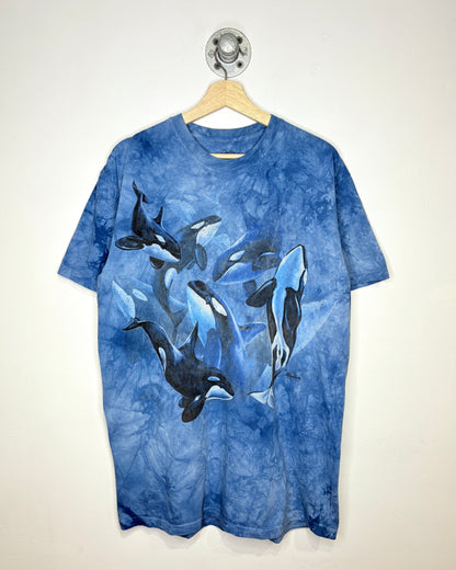 Vintage 90s Orcas Light Blue Tye Dye Tee Shirt