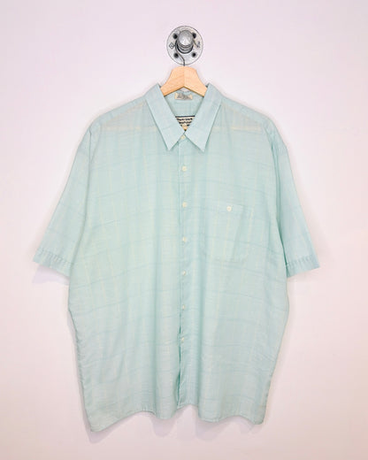 Vintage 70s/80s Mark’s Paper Thin Teal Short Sleeve Button Up