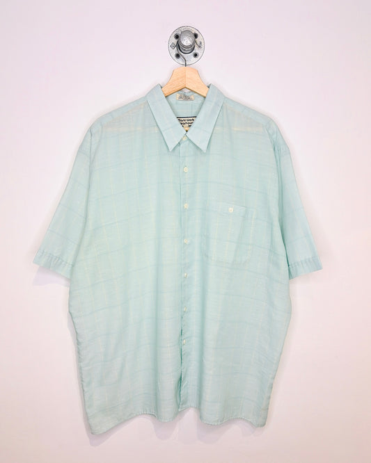 Vintage 70s/80s Mark’s Paper Thin Teal Short Sleeve Button Up