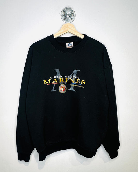 Vintage United States Marines Black Crewneck Sweatshirt